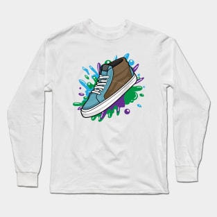 Corduroy Light Brown Sneaker Long Sleeve T-Shirt